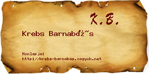 Krebs Barnabás névjegykártya